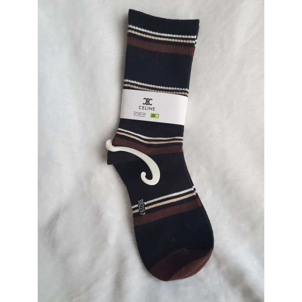 Unisex Celine Black and Brown Socks Women Size 7-10